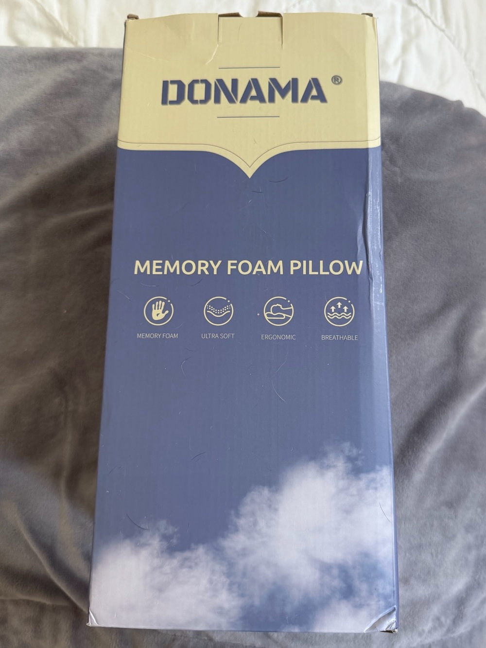 Gray Memory Foam Pillow - Ergonomic Support & Breathable Comfort